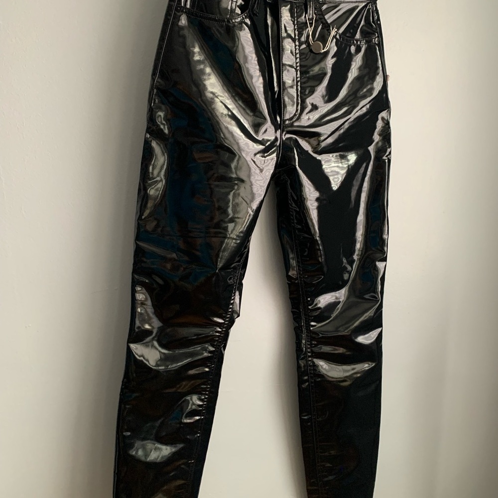 Rag & Bones Black Vinyl Pants - Picture 2 of 9
